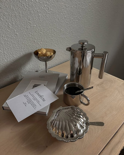 Stainless Steel French
Press Coffee Pot Double-Layer Insulation (Mirror)