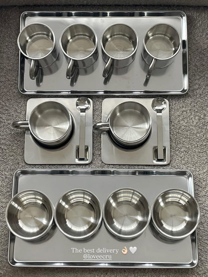 Venice Mirror Cup with a Saucer & Spoon