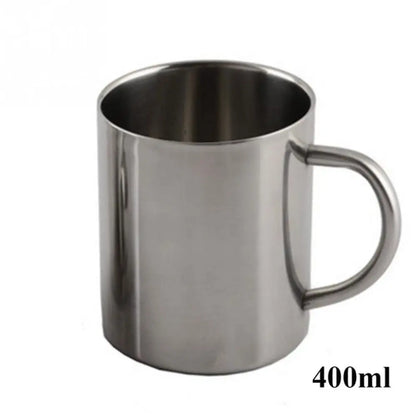 Double layer polished stainless steel cup
