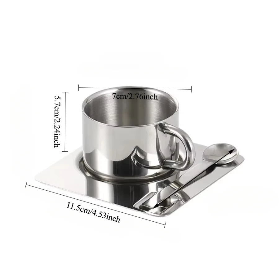 Venice Mirror Cup with a Saucer & Spoon