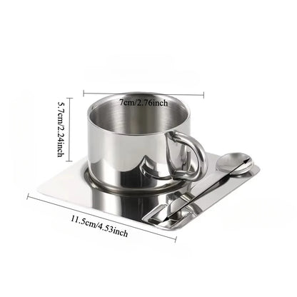 Venice Mirror Cup with a Saucer & Spoon