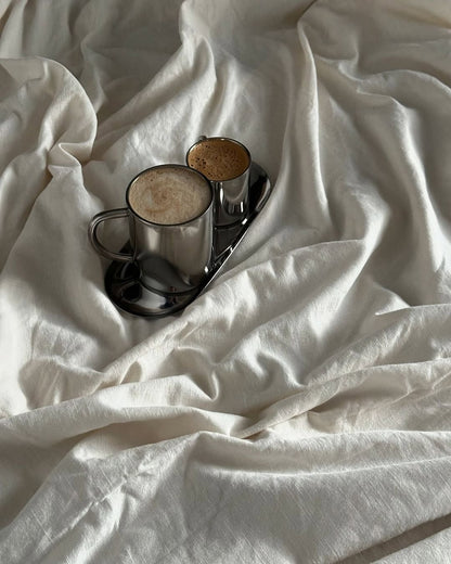 Double layer polished stainless steel cup